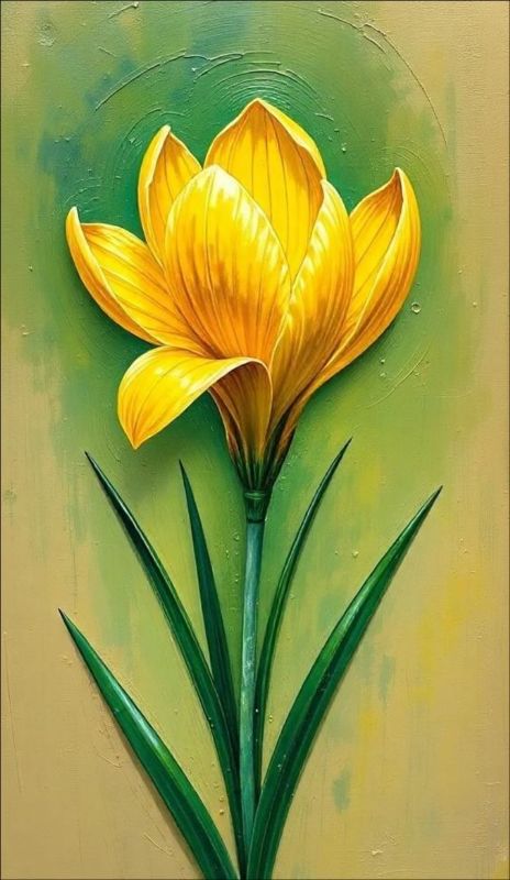 Saffron Radiance – Yellow Flower Wall Art