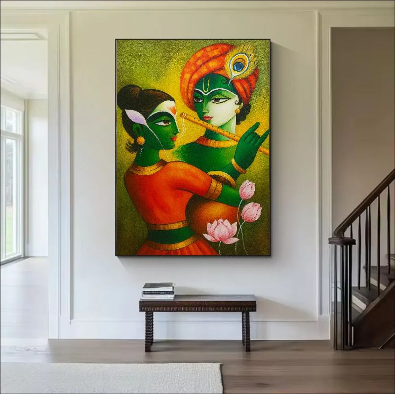 Abstract Radha Krishna Painting