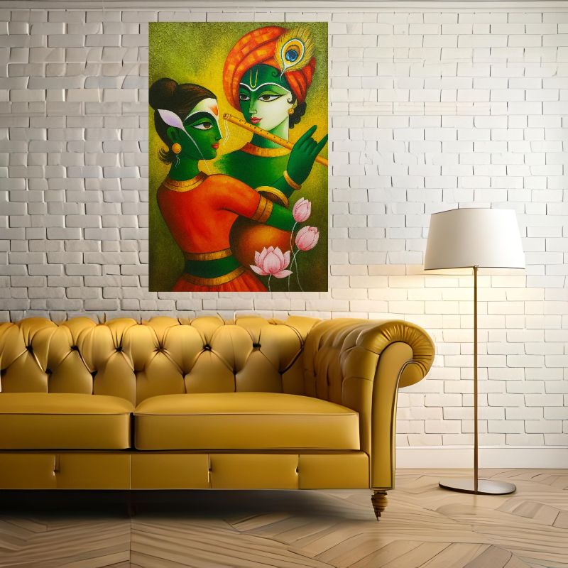 Abstract Radha Krishna Painting