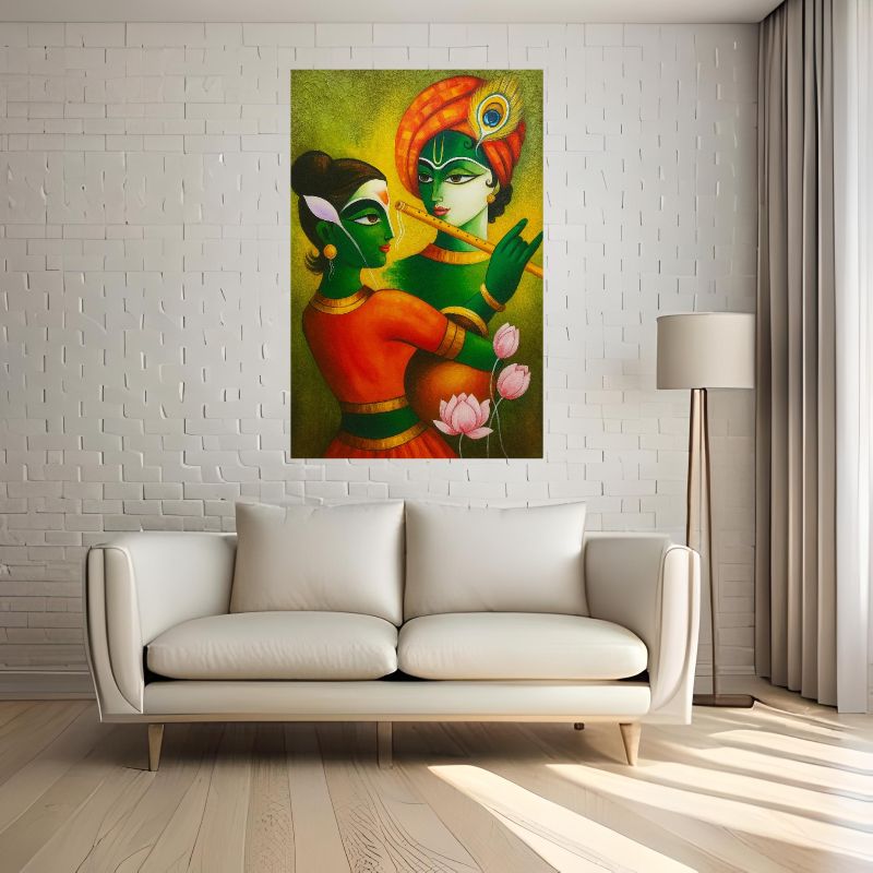 Abstract Radha Krishna Painting