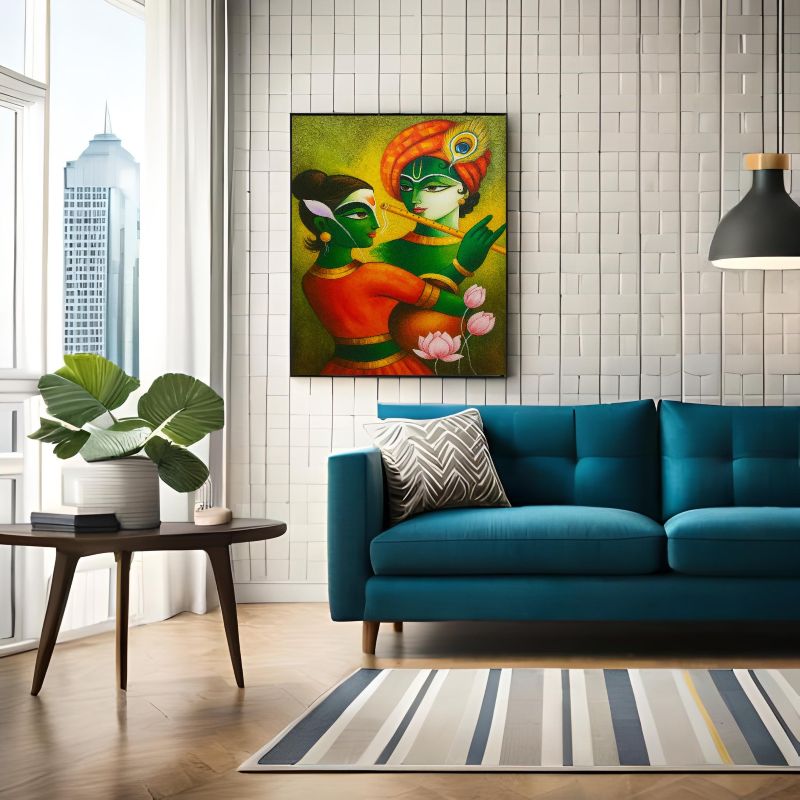 Abstract Radha Krishna Painting