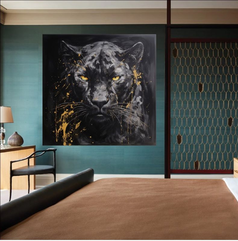 The Shadow King - Bold and Mystical Black Panther Artwork