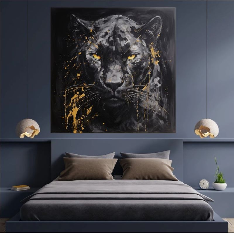 The Shadow King - Bold and Mystical Black Panther Artwork