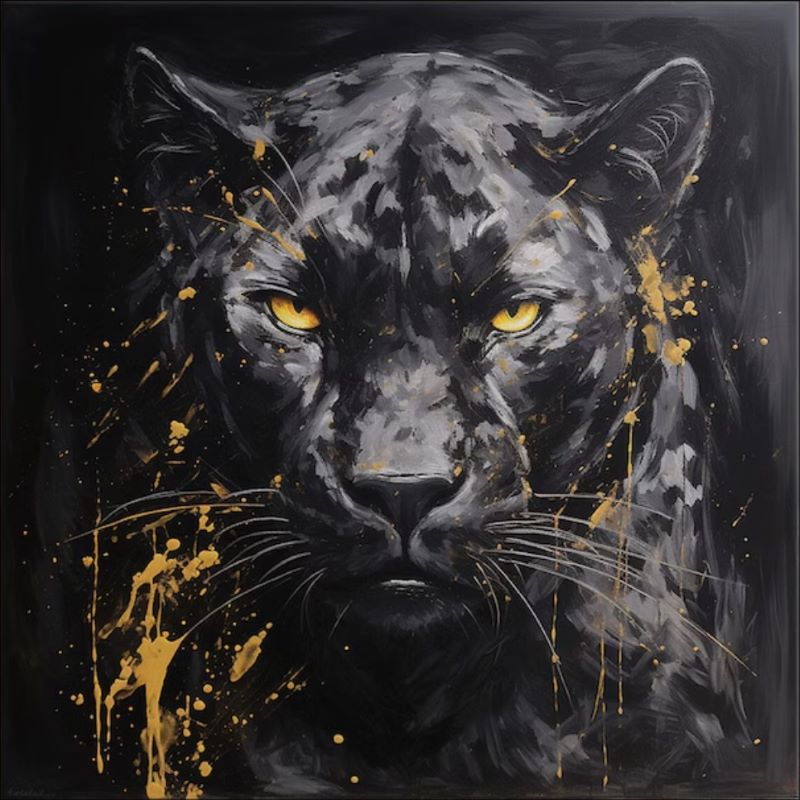 The Shadow King - Bold and Mystical Black Panther Artwork