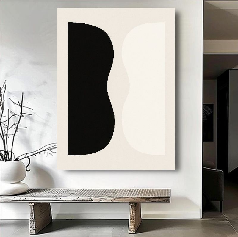 Abstract Connection: A Minimalist Black and White Duo