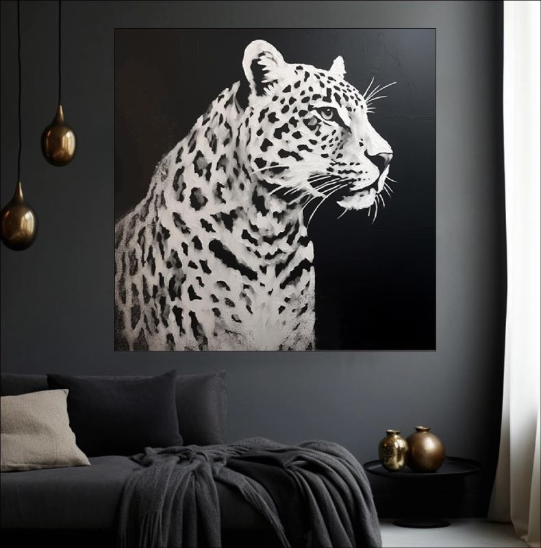 Silent Majesty - A Stunning Black and White Leopard Portrait