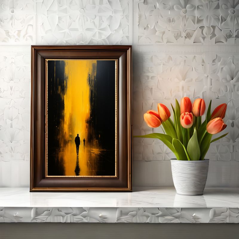 City Shadows: Walking Through Golden Light