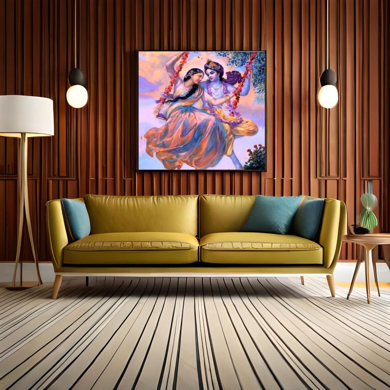 Divine Romance - Radha and Krishna on the Swing