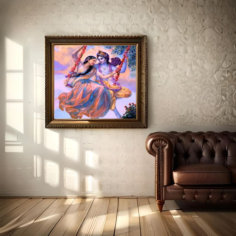 Divine Romance - Radha and Krishna on the Swing
