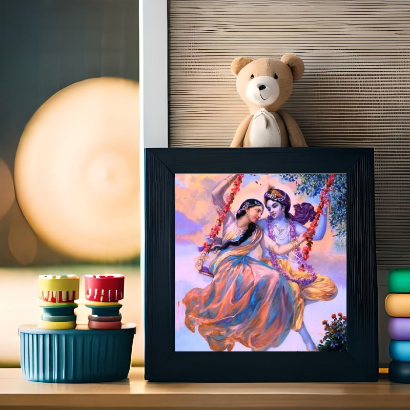 Divine Romance - Radha and Krishna on the Swing