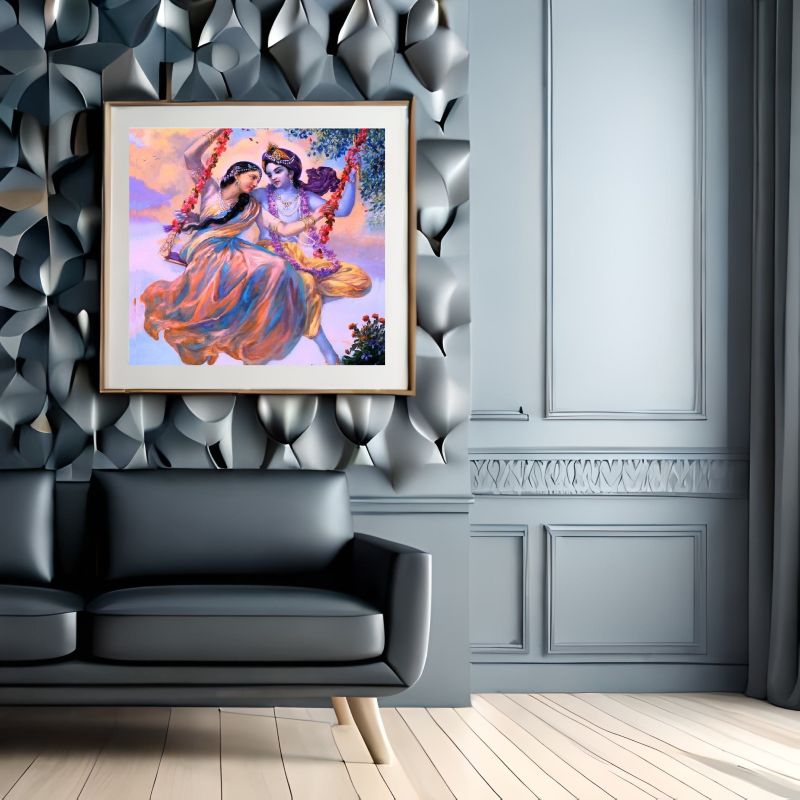 Divine Romance - Radha and Krishna on the Swing