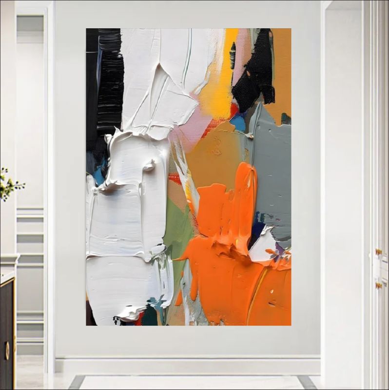 Energetic Textures: Modern Abstract Artwork with Bold Colors