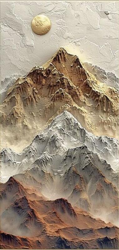 Golden Peaks: A Majestic Mountain View Under the Sun