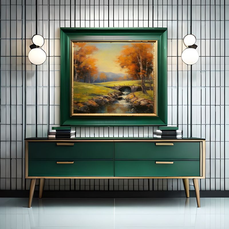 Peaceful Autumn Retreat: Stream Under a Rustic Bridge