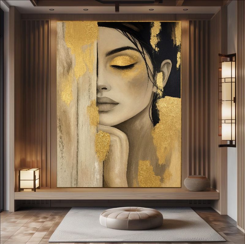 Soft Glow - Female Portrait in Gold Leaf