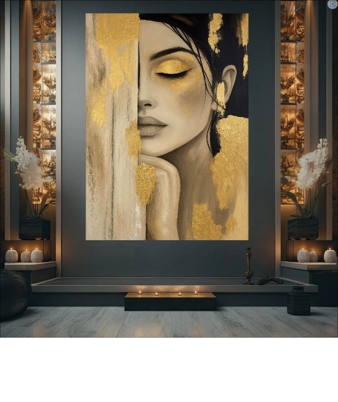 Soft Glow - Female Portrait in Gold Leaf