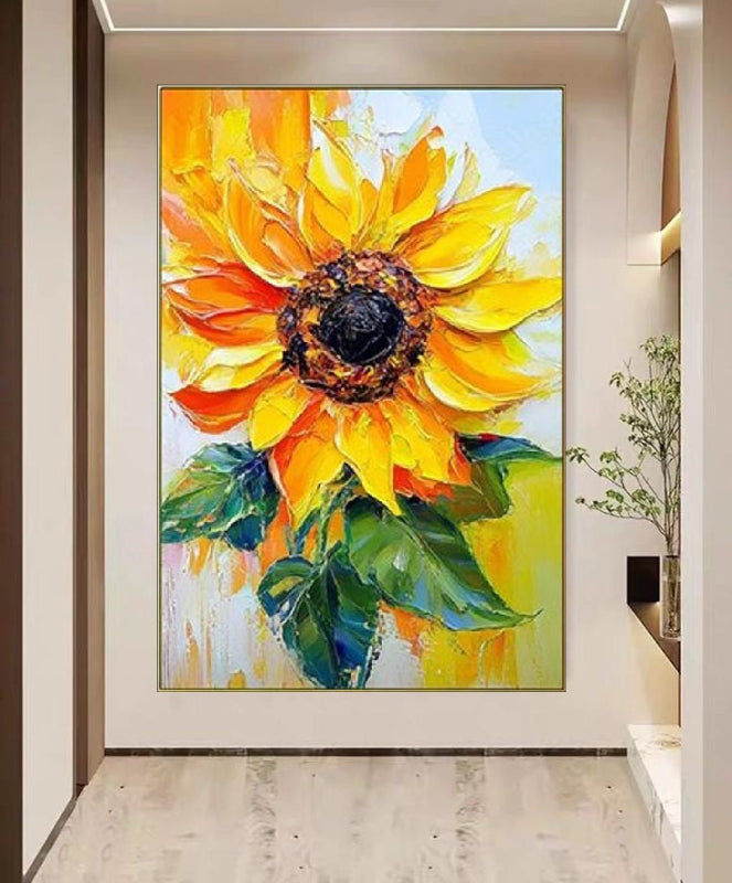 Sunny Disposition - Impasto Sunflower Painting