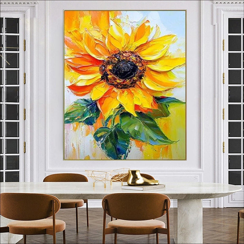 Sunny Disposition - Impasto Sunflower Painting