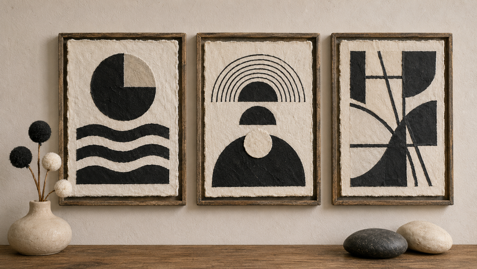 Modern Abstract Wall Art Black and White