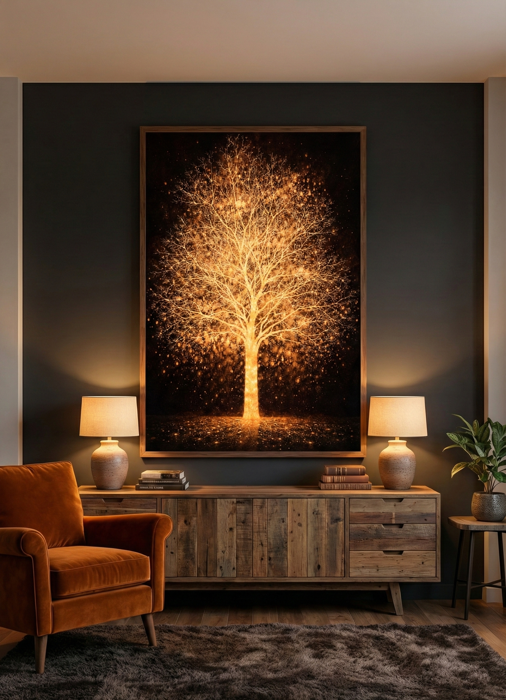 Ember Arbor – Ethereal Glowing Tree Art