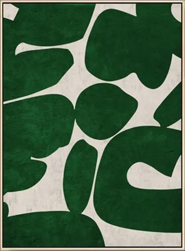 Organic Flow - Dark green and white abstract canvas art featuring bold organic shapes, perfect for modern and minimalist home decor.
