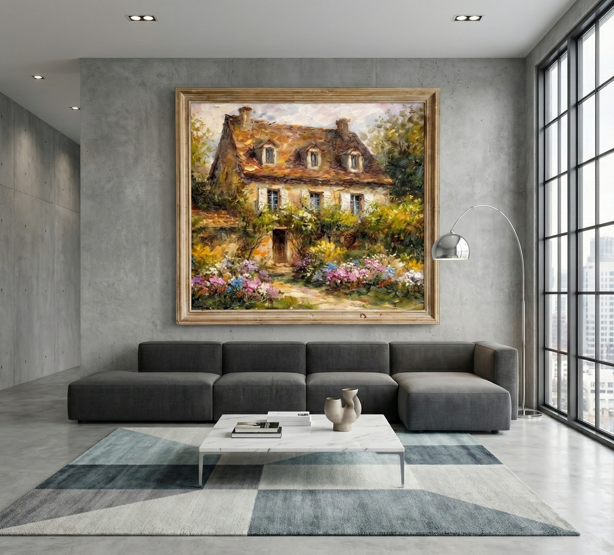 English Cottage Charm – Impressionist Rural Architecture Art