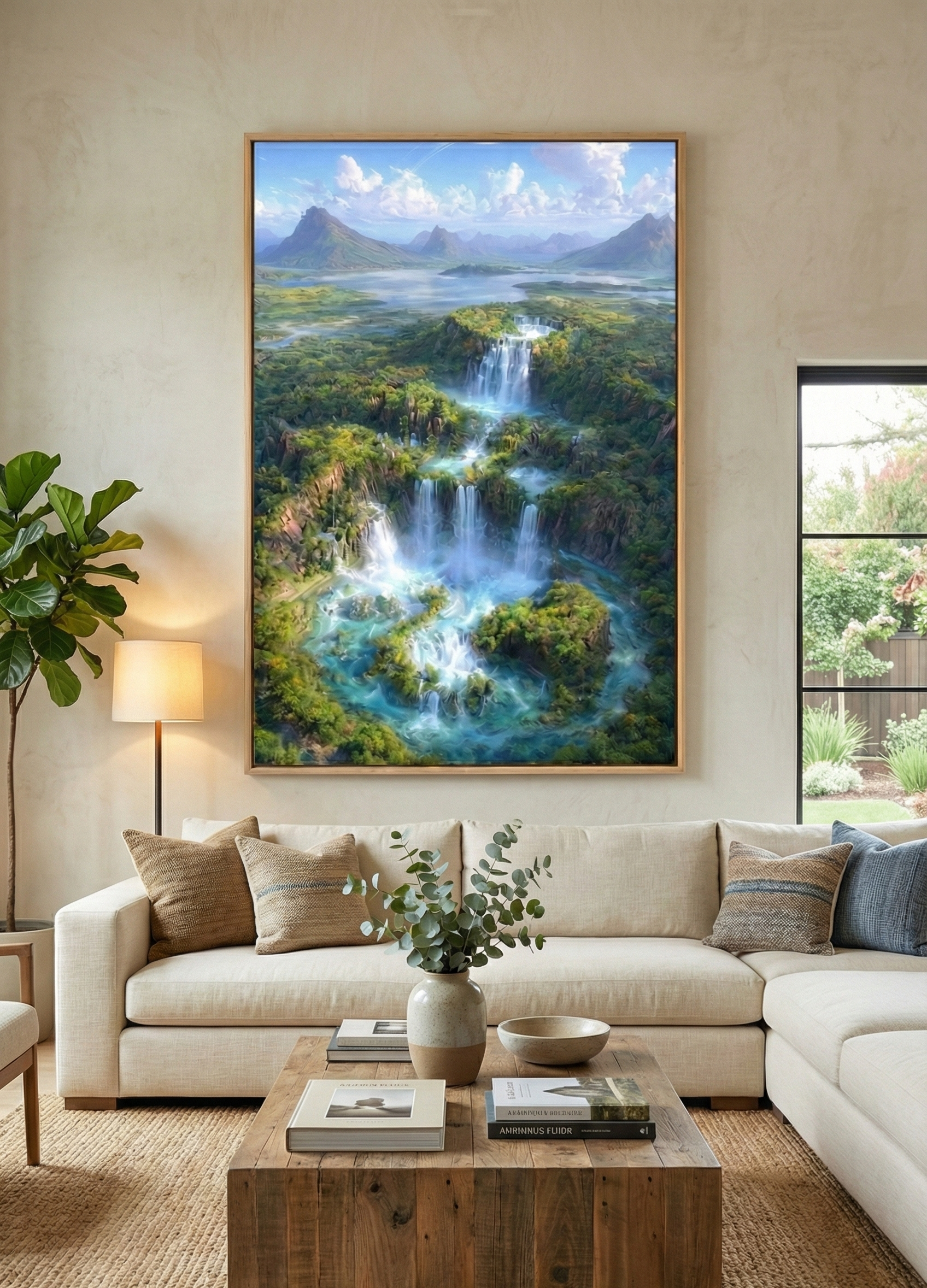 Crystal Peaks – Surreal Aerial Waterfall Art