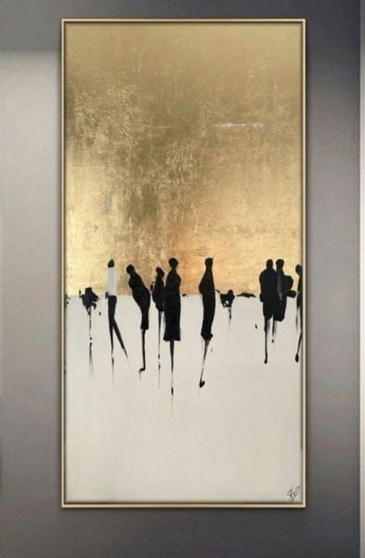 Gold & White Canvas Art