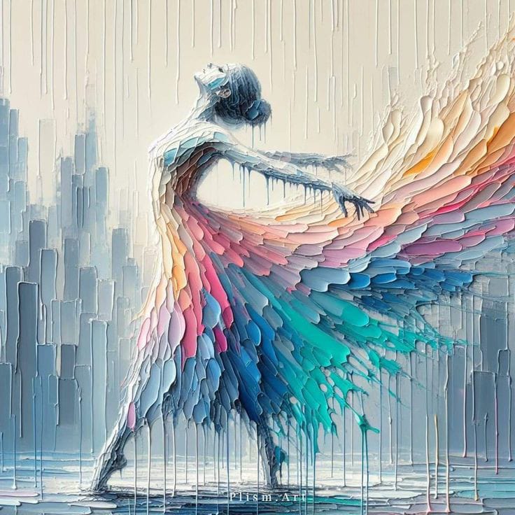 Abstract Ballerina Dancing Girl Oil Painting