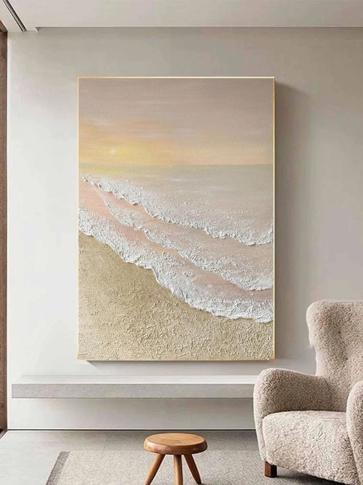 Abstract Waves on the Beach Painting