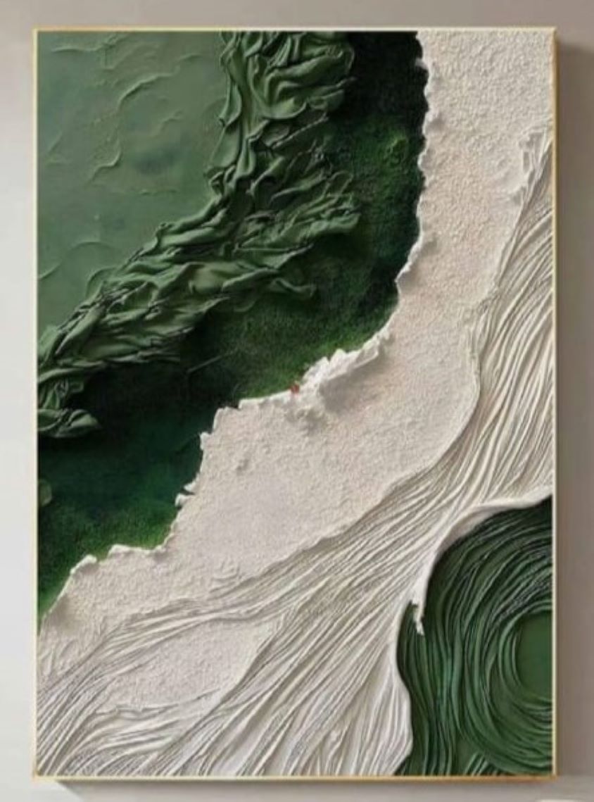 Green Coastal Wall Art Ocean Landscape Painting