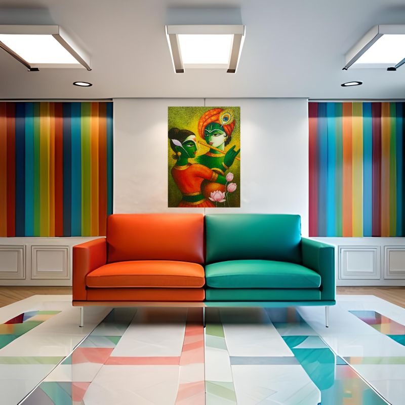 Abstract Radha Krishna  Painting