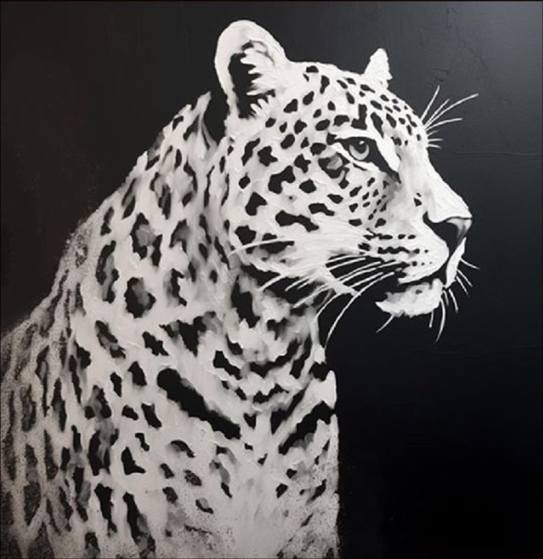 Black and white leopard