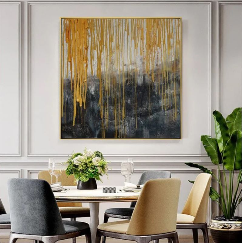 Black and Gold abstract handmade painting