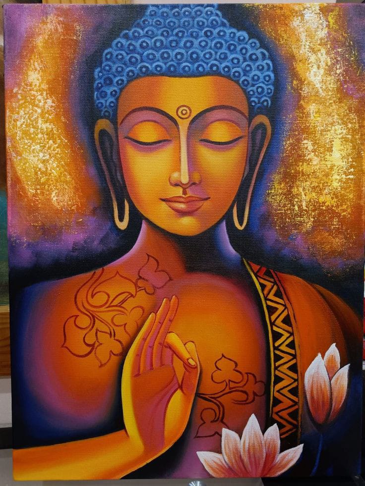 Buddha in Meditation Oil Painting