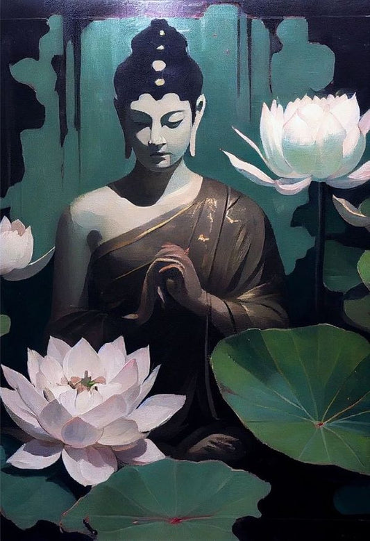 Handmade Buddha Canvas Painting