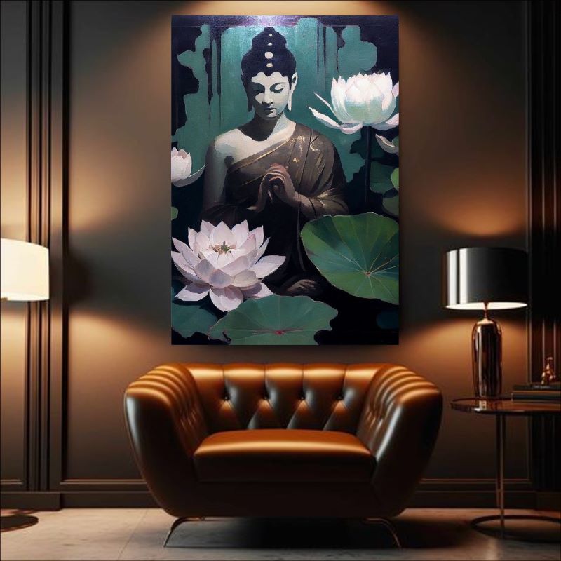 Zen Harmony: Buddha and Lotus Bloom