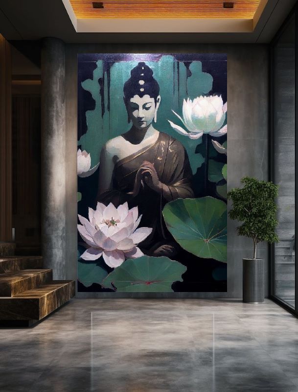 Zen Harmony: Buddha and Lotus Bloom