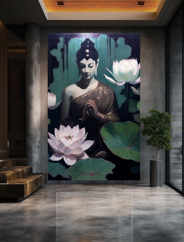 Zen Harmony: Buddha and Lotus Bloom