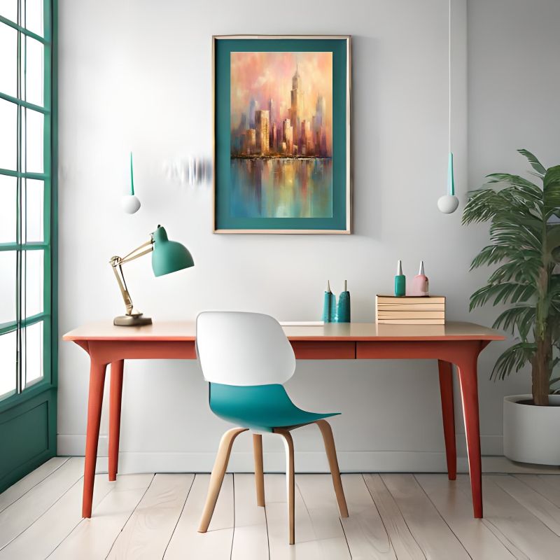 City Skyline at Sunrise: A Soothing Abstract Reflection