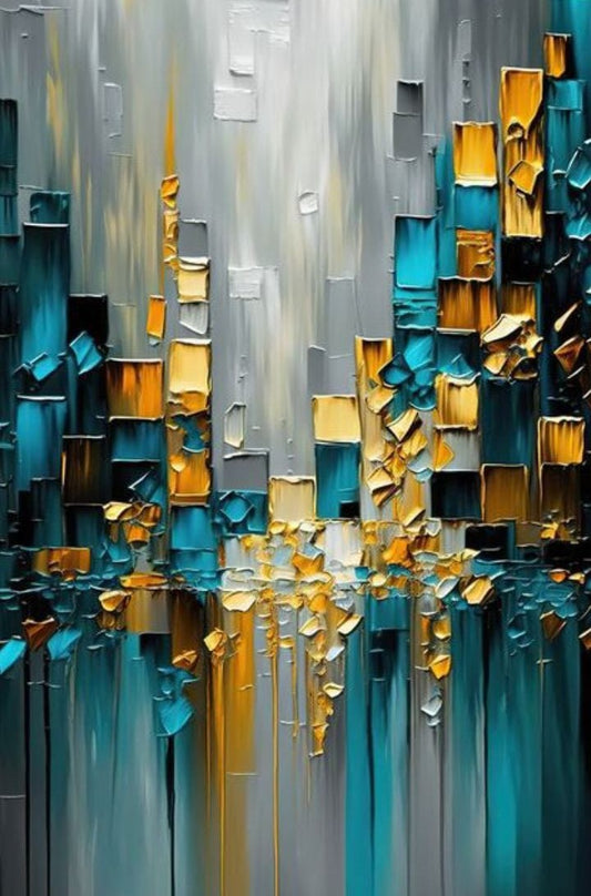 City Glow: Modern Abstract Art for Stylish Interiors