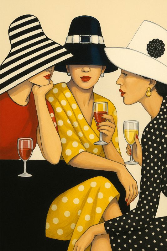 Conversation Over Wine – Stylish Figurative Wall Art