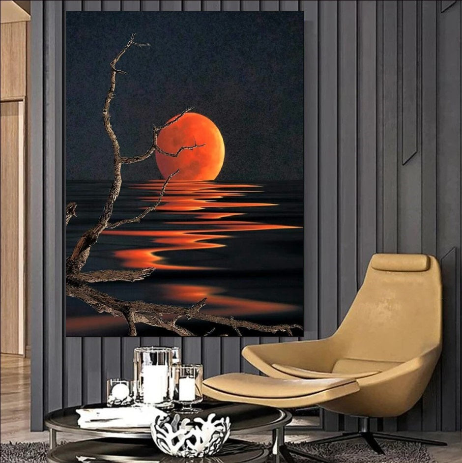 Crimson Reflection - Captivating Canvas Wall Art