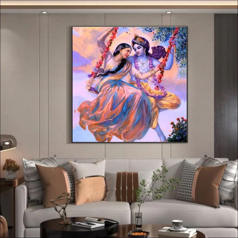 Divine Romance - Radha and Krishna on the Swing