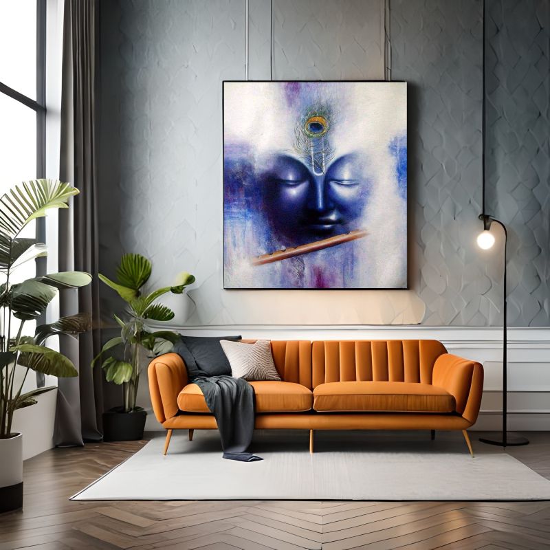 Divine Stillness - Krishna's Face and Flute of Bliss