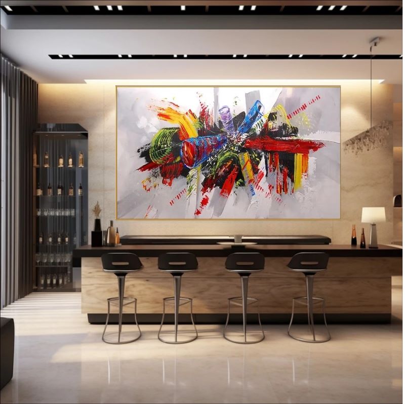 Dynamic Abstract Art Painting - Burst of Energy