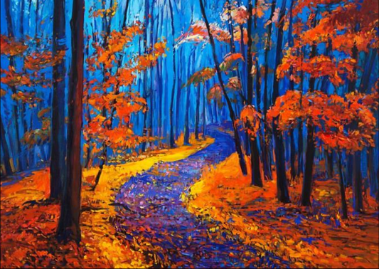 Enchanted Autumn Path: A Vibrant Forest Journey