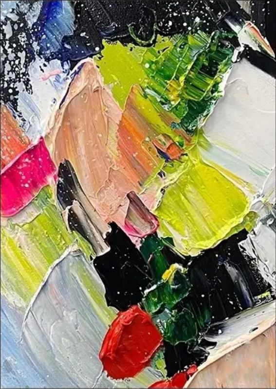 Abstract art with vibrant colors and textures