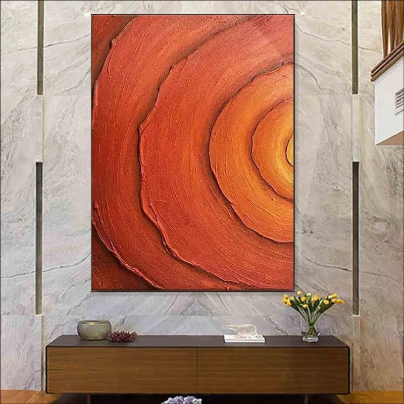Ethereal Ember – A textured abstract painting with warm spiral layers in earthy tones