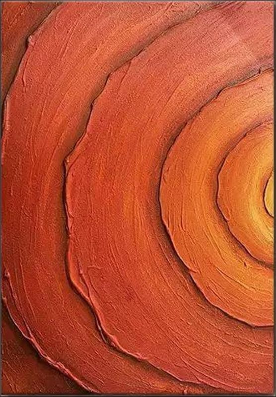 Ethereal Ember – A textured abstract painting with warm spiral layers in earthy tones